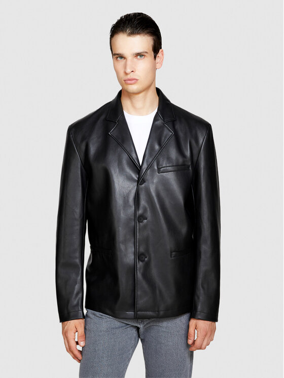 Sisley Sisley Műbőr dzseki 2NHCSW01D Fekete Regular Fit