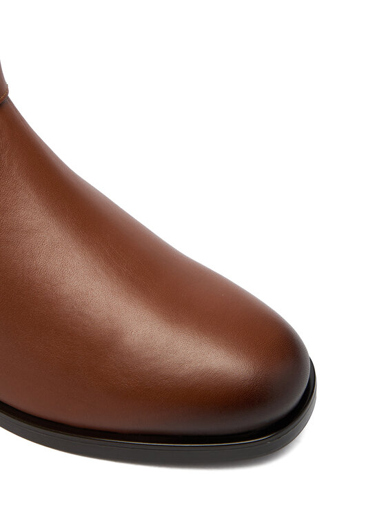 Tommy Hilfiger Tommy Hilfiger Čižmy Th Buckle Riding Lthr Long Boot FW0FW08873 Hnedá