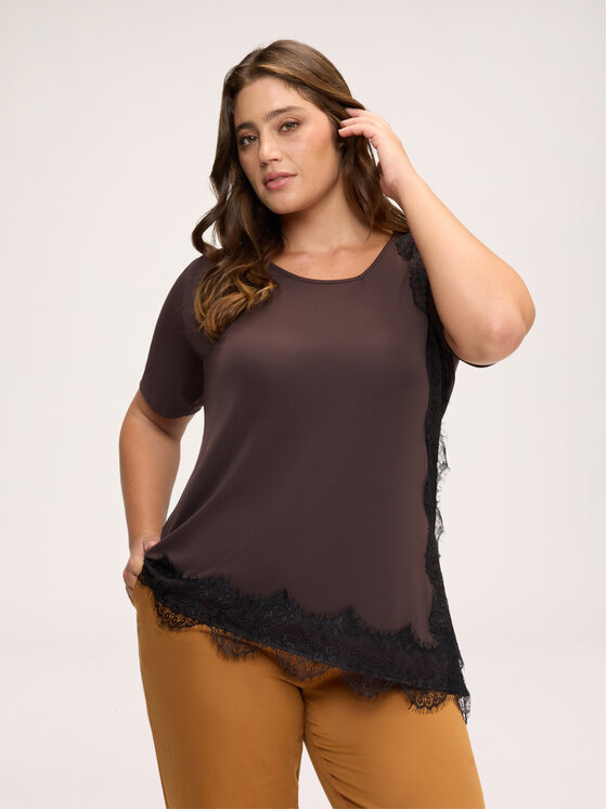 Fiorella Rubino Fiorella Rubino T-Shirt G04WL009768N032 Brązowy Regular Fit