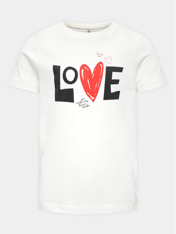 Kids ONLY Kids ONLY Marškinėliai Loovi 15317866 Balta Regular Fit