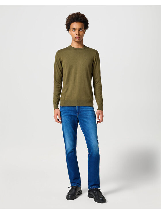 Wrangler Wrangler Sweter KNIT SWEATER Zielony Regular Fit