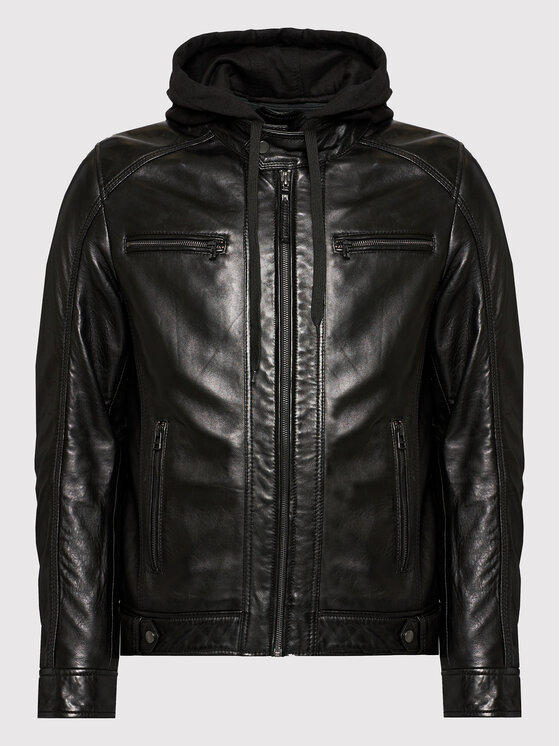 Serge Pariente Serge Pariente Lederjacke Eriko Schwarz Regular Fit