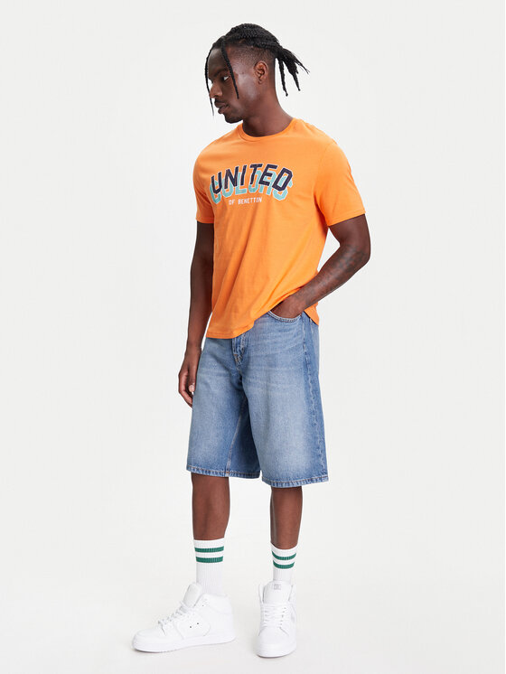 United Colors Of Benetton United Colors Of Benetton Kratke traperice 4AW7U9018 Plava Relaxed Fit