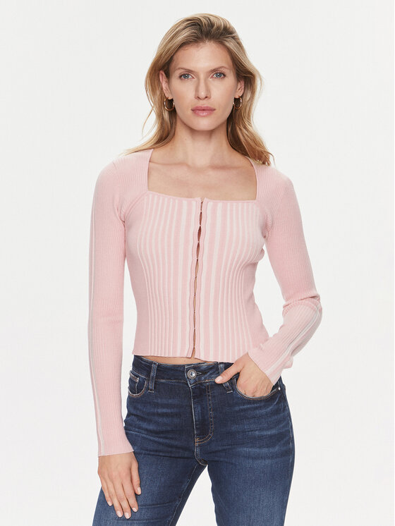 Guess Guess Kardigán Allie W4RR43 Z2YN2 Rózsaszín Slim Fit