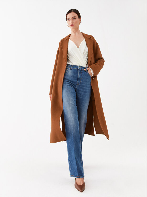 TWINSET TWINSET Volneni plašč 232TP2013 Rjava Regular Fit
