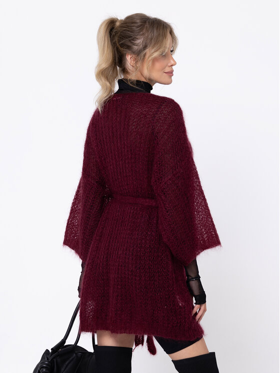 Miss LK Miss LK Kardigan MISSLKS Bordowy Oversize