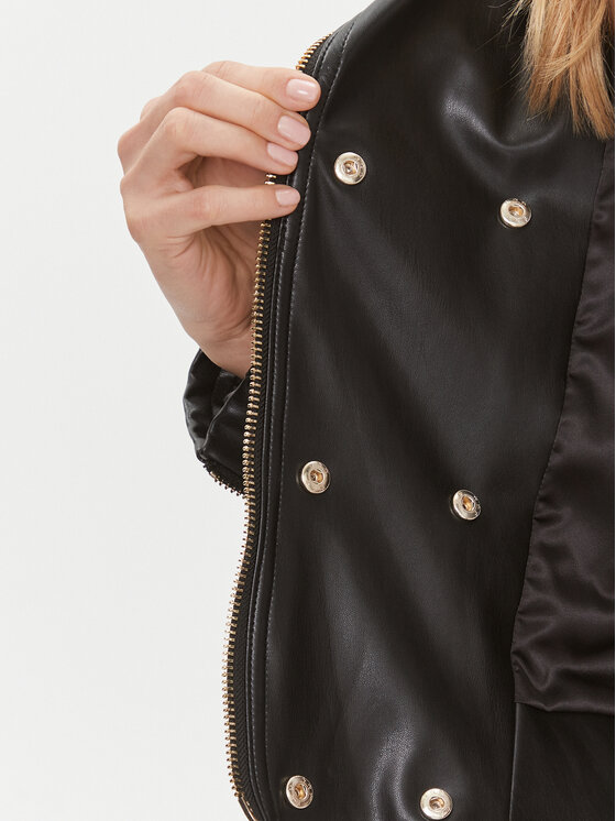 Guess Guess Μπουφάν από απομίμηση δέρματος W3BL93 K8S30 Μαύρο Regular Fit