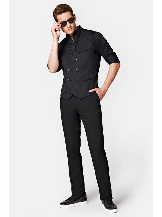 Lancerto Lancerto Kamizelka Hawick KA131223000004 Czarny Slim Fit
