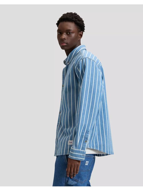 Lee Lee Koszula CLEAN WW BUTTON DOWN Niebieski Relaxed Fit
