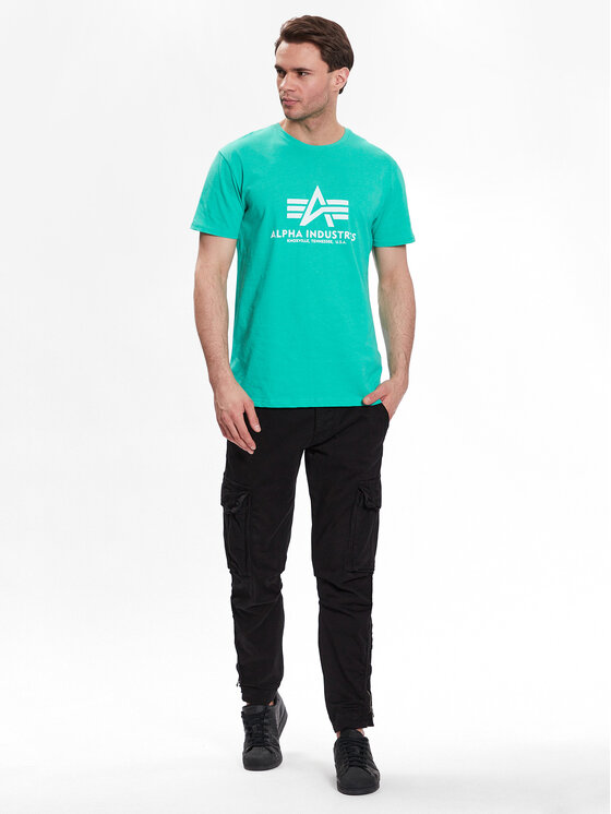 Alpha Industries Alpha Industries T-Shirt Basic 100501 Zielony Regular Fit