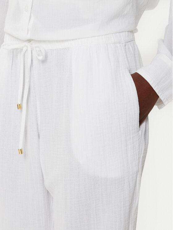 LAUREN RALPH LAUREN LAUREN RALPH LAUREN Hlače iz tkanine 20417190 Bela Regular Fit