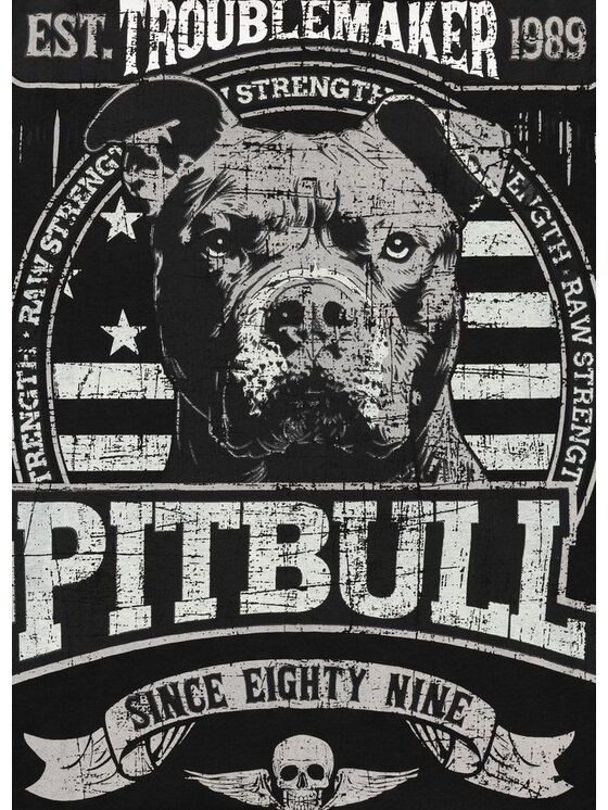 PITBULL PITBULL T-Shirt Koszulka męska TROUBLEMAKER S Czarny Regular Fit