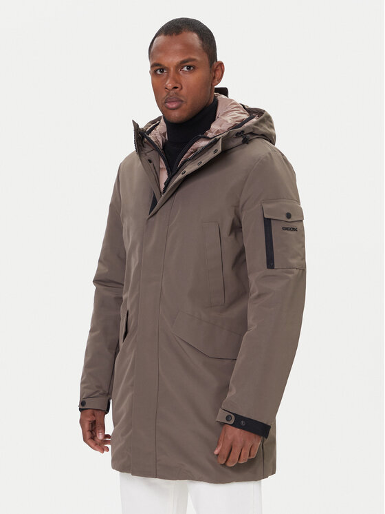 Geox Geox Parka Velletri M5628F T3285 F1432 Marrone Regular Fit