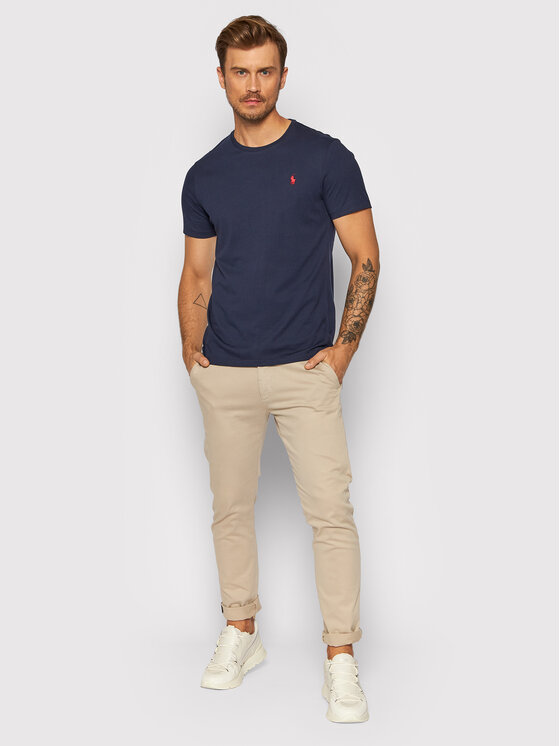Polo Ralph Lauren Polo Ralph Lauren T-krekls Bsr 710680785 Tumši zils Custom Slim Fit