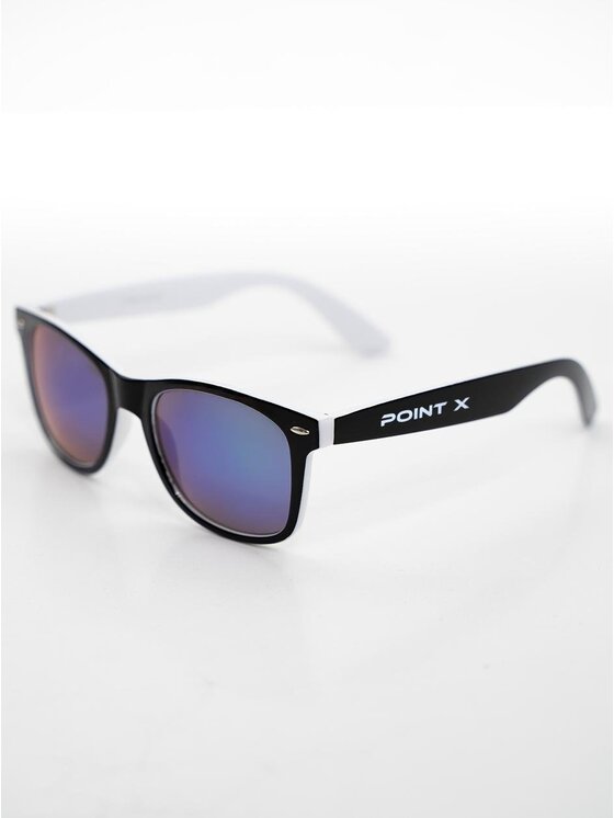 Point X Point X Okulary przeciwsłoneczne Okulary Przeciwsłoneczne Wayfarer Czarne / Białe / Niebieskie Point X Name Contrast uni Czarny
