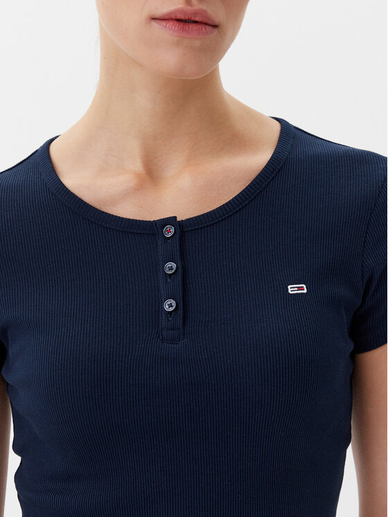 Tommy Jeans Tommy Jeans T-Shirt DW0DW19502 Dunkelblau Slim Fit