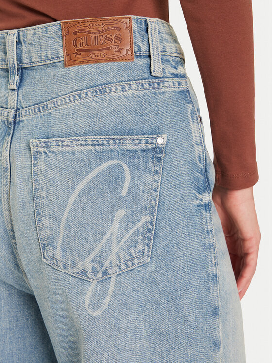 Guess Guess Džinsi W5BA3T D0742 Zils Wide Leg