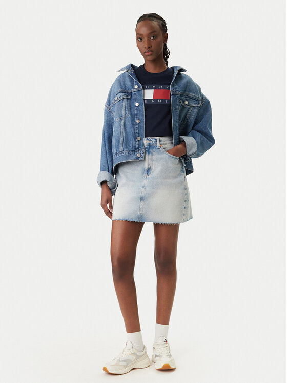 Tommy Jeans Tommy Jeans Džínsová sukňa DW0DW22716 Modrá Mom Fit