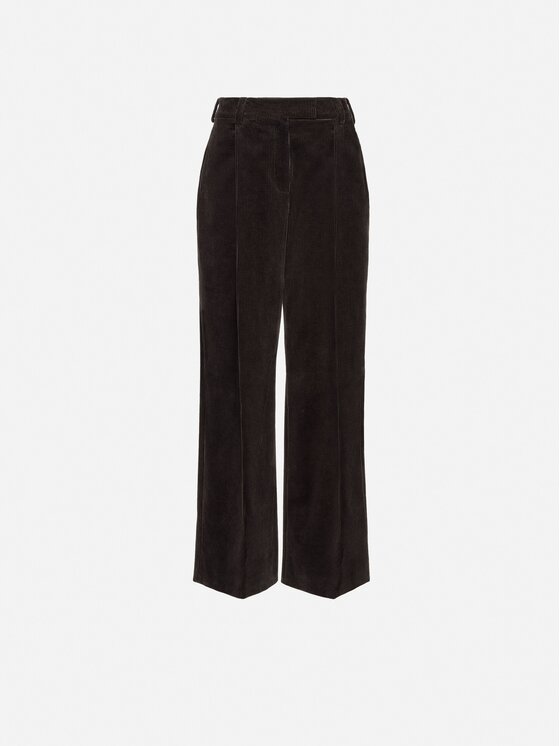 La Mania La Mania Spodnie materiałowe CADIZ Brązowy Loose Fit