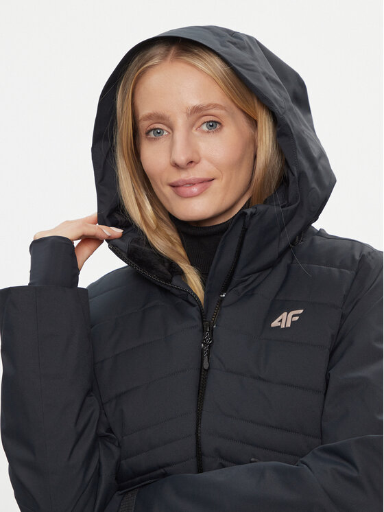 4F 4F Kurtka narciarska 4FAW23TTJAF339 Czarny Slim Fit