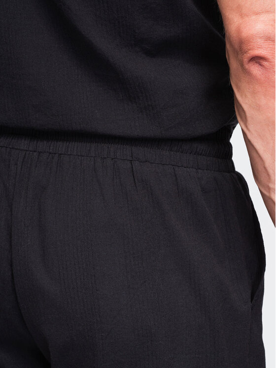Ombre Ombre Szorty materiałowe OM-SRCS-0209 Czarny Regular Fit