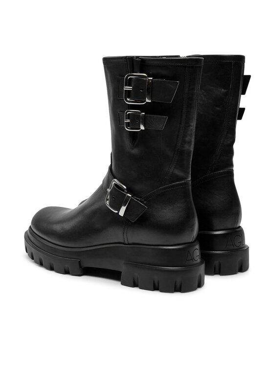AGL AGL Μποτάκια Chunky Biker D756589PGKD0711013 Μαύρο