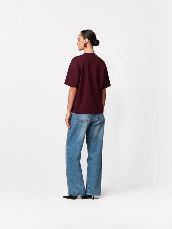 La Mania La Mania T-Shirt CHUCK Bordowy Basic Fit