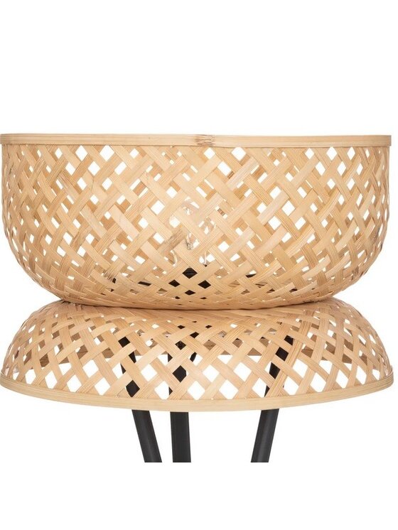 MIAhome MIAhome Lampa podłogowa trójnóg bambus 145 cm Czarny