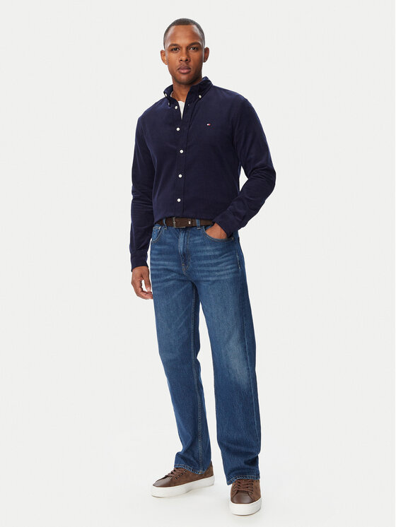 Tommy Hilfiger Tommy Hilfiger Cămașă Solid MW0MW40486 Bleumarin Regular Fit