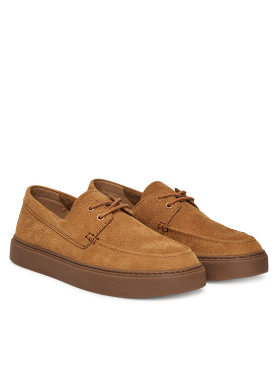 Calvin Klein Calvin Klein Nizki čevlji Hybrid Lace Up Boat Nu HM0HM01892 Rjava