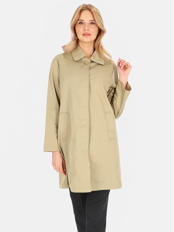 Perso Perso Płaszcz przejściowy BLE252535F Khaki Regular Fit