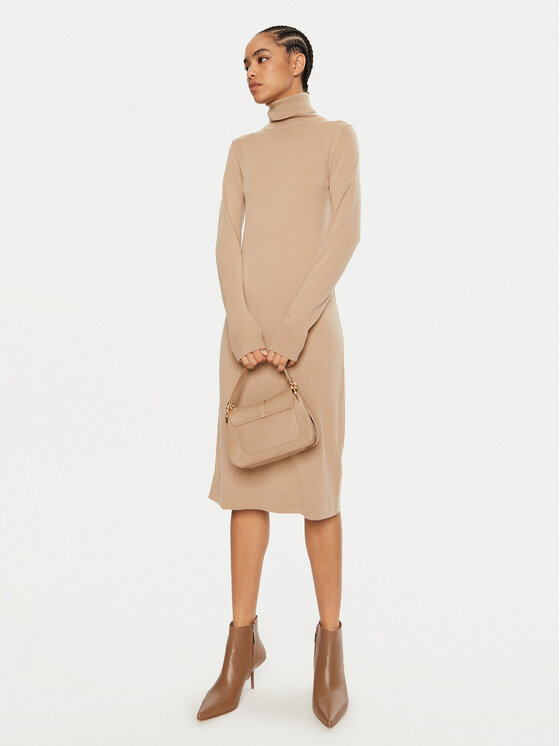 Calvin Klein Calvin Klein Sukienka dzianinowa K20K207485 Beżowy Regular Fit