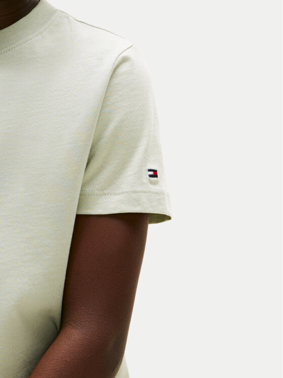 Tommy Hilfiger Tommy Hilfiger T-krekls Script Flag KB0KB09725 Zaļš Regular Fit