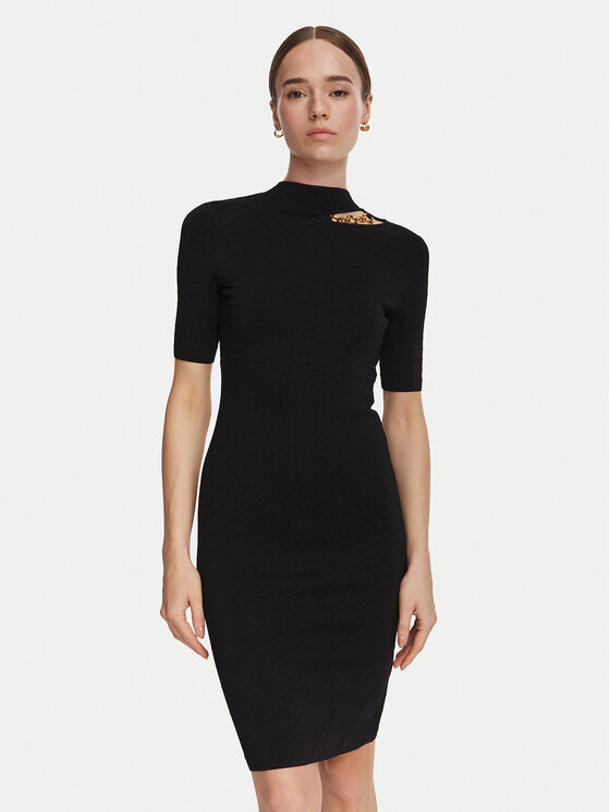 Marciano Guess Rochie tricotată G6YK28 Z1059 Negru Slim Fit