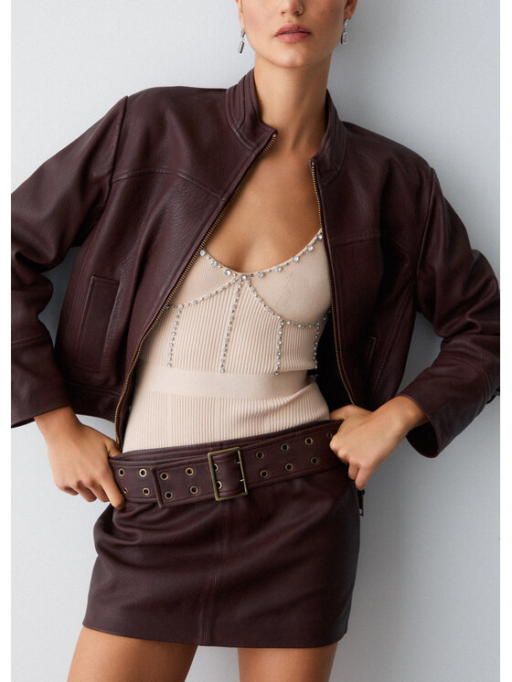 Liu Jo Liu Jo Giacca di pelle PA6001P0412X0744 Marrone Regular Fit