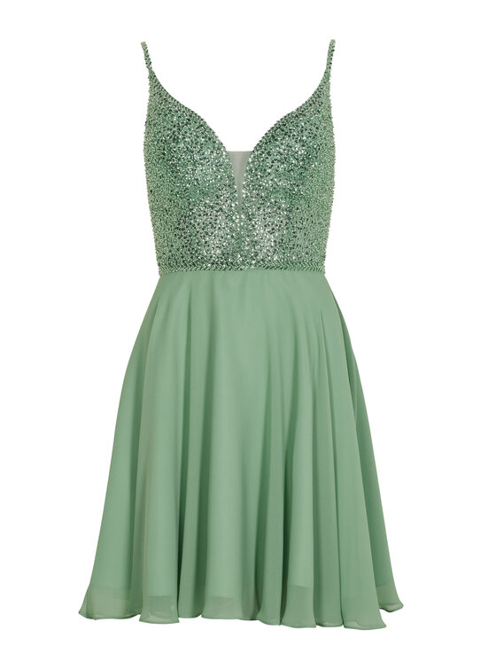 Swing Swing Kokteilinė suknelė 5AE19300 Žalia Slim Fit