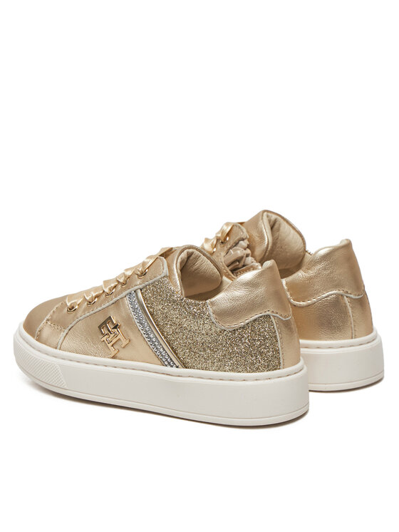 Tommy Hilfiger Tommy Hilfiger Sneakersy Sneaker Bassa Allacciata T1A9-33932-0829 S Złoty