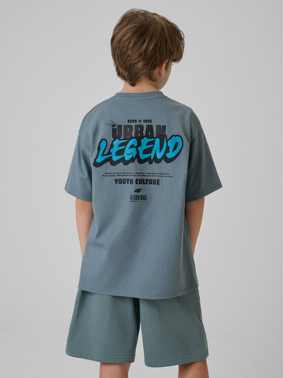 4F 4F T-Shirt SKATE & RIDE Turkusowy Regular Fit
