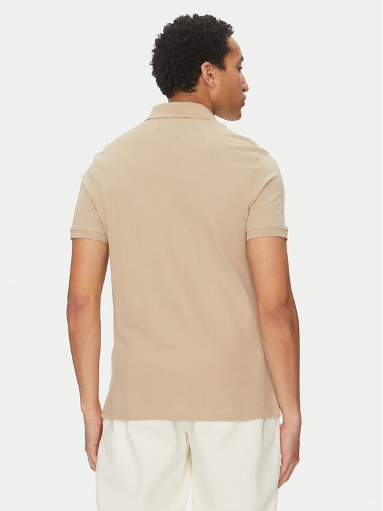 Tommy Hilfiger Tommy Hilfiger Тениска с яка и копчета Vertical MW0MW38951 Бежов Regular Fit