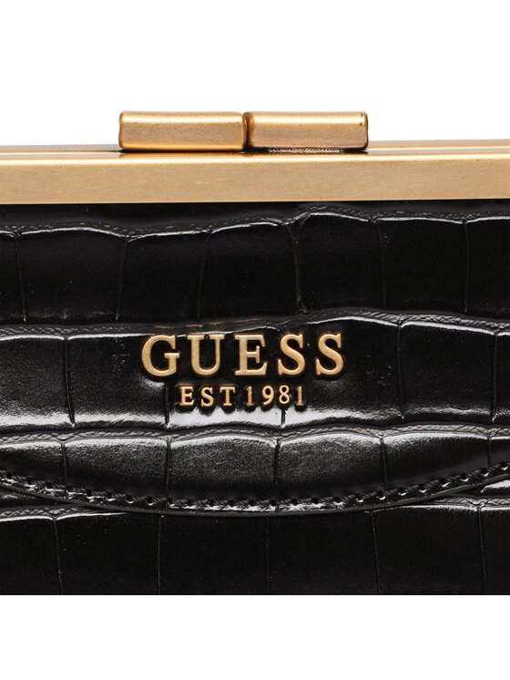 Guess Handtasche Handtasche Schwarz Kroko Optik Guess Handtasche