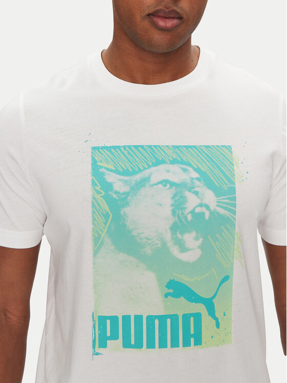Puma Puma T-shirt Graphics Photoprint 684836 Bijela Regular Fit