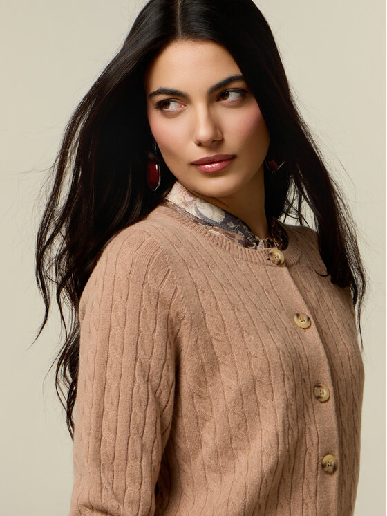 Oltre Oltre Sweter M334J005588N012 Kremowy Regular Fit
