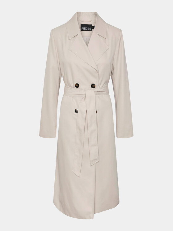 Pieces Pieces Trencz Scarlett 17146474 Beżowy Regular Fit