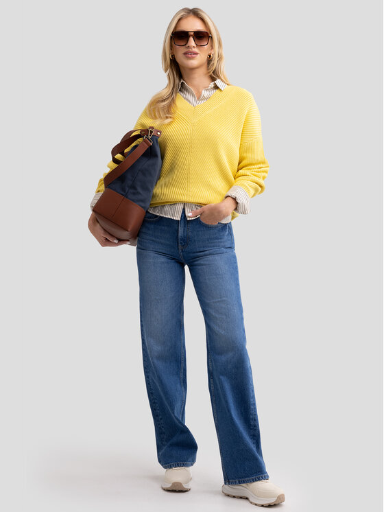 BIG STAR BIG STAR Sweter CYNTIANA Żółty Comfort Fit