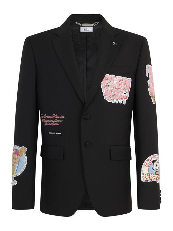 PHILIPP PLEIN PHILIPP PLEIN Marynarka 30564 Czarny Regular Fit