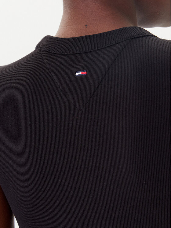 Tommy Jeans Tommy Jeans Vsakodnevna obleka Script DW0DW21186 Črna Slim Fit