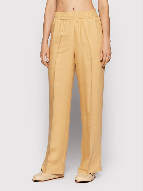 Birgitte Herskind Pantaloni din material Pinky 4433840 Bej Loose Fit 4433840 imagine noua