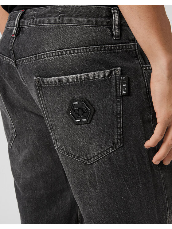 PHILIPP PLEIN PHILIPP PLEIN Džínové šortky 8135 Šedá Regular Fit