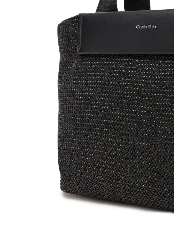 Calvin Klein Calvin Klein Borsetta Ck Raffia Small Tote Crossbody K60K613026 Nero