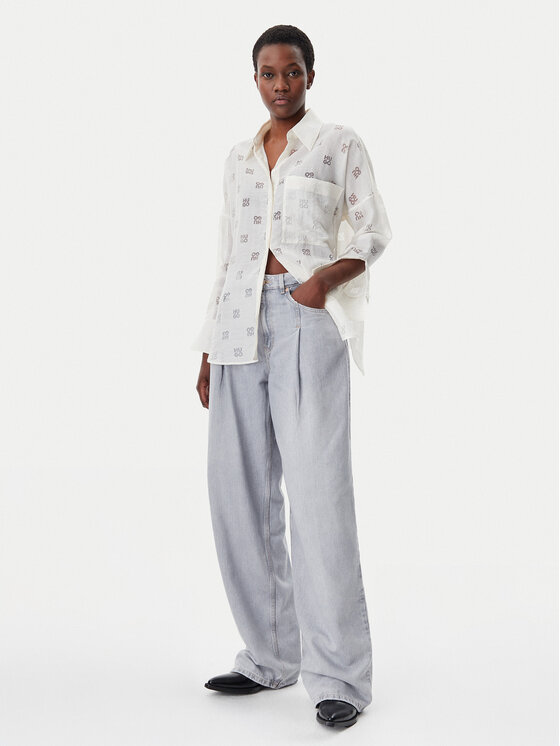 HUGO HUGO Košulja Essence 50531562 Bijela Oversize
